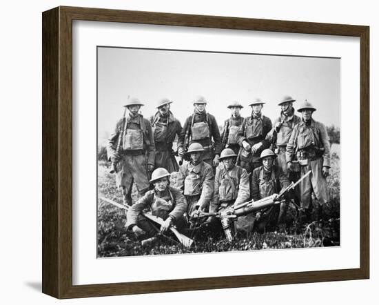 American Patrol with German Machine Gun Captured in the Saint-Mihiel Offensive on the Western?-American Photographer-Framed Photographic Print