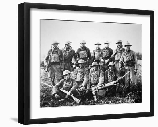 American Patrol with German Machine Gun Captured in the Saint-Mihiel Offensive on the Western?-American Photographer-Framed Photographic Print