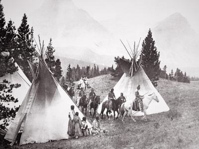 Native American Teepee Camp, Montana, C.1900 (B/W Photo)