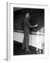 American Physicist J. Robert Oppenheimer Writing on Blackboard at the Institute for Advanced Study-Alfred Eisenstaedt-Framed Premium Photographic Print