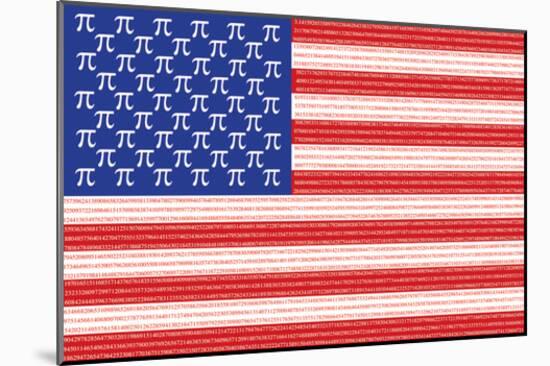 American Pi-SM Design-Mounted Art Print