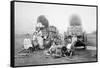 American Pioneer Family, C.1870 (B/W Photo)-American Photographer-Framed Stretched Canvas