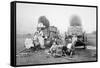 American Pioneer Family, C.1870 (B/W Photo)-American Photographer-Framed Stretched Canvas