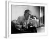 American Poet John Berryman Expressing Himself While Sitting in His Semi Empty Apartment-Mark Kauffman-Framed Premium Photographic Print