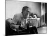 American Poet John Berryman Expressing Himself While Sitting in His Semi Empty Apartment-Mark Kauffman-Mounted Premium Photographic Print