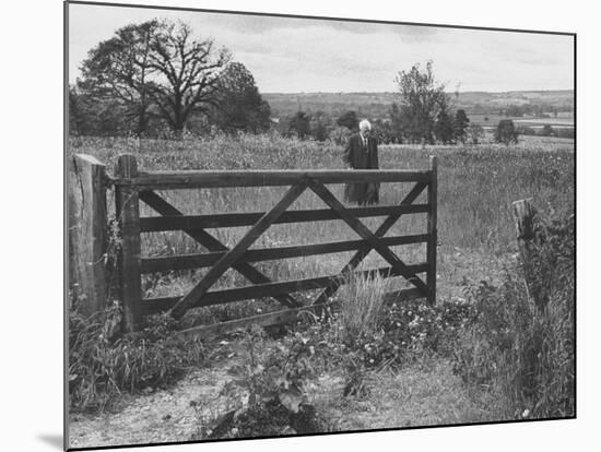 American Poet, Robert Frost During His Visit Where He Used to Live-null-Mounted Premium Photographic Print