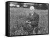 American Poet, Robert Frost Standing in Meadow During Visit to the Gloucester Area of England-Howard Sochurek-Framed Stretched Canvas