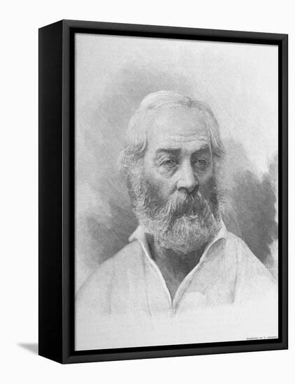 American Poet Walt Whitman Above Reproduction of Signature and Notation Reading-null-Framed Stretched Canvas