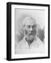 American Poet Walt Whitman Above Reproduction of Signature and Notation Reading-null-Framed Photographic Print