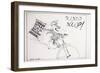 American Politics 28, Jackson's Scoop, 1970s (ink on paper)-Ralph Steadman-Framed Giclee Print