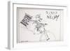 American Politics 28, Jackson's Scoop, 1970s (ink on paper)-Ralph Steadman-Framed Giclee Print