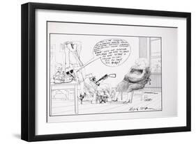 American Politics 34, Martha Mitchell, 1970s (ink on paper)-Ralph Steadman-Framed Giclee Print