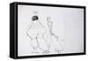 American Politics 38, Main St Couple (ink on paper)-Ralph Steadman-Framed Stretched Canvas