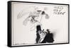 American Politics 9, Wallace's Bird of Paradise, 1980s (ink on paper)-Ralph Steadman-Framed Stretched Canvas