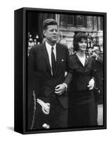 American President John Kennedy and His Wife Jackie June 1st, 1961 During their Trip to Paris-null-Framed Stretched Canvas