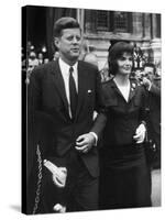 American President John Kennedy and His Wife Jackie June 1st, 1961 During their Trip to Paris-null-Stretched Canvas