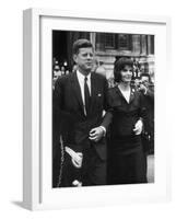 American President John Kennedy and His Wife Jackie June 1st, 1961 During their Trip to Paris-null-Framed Photo