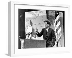 American President John Kennedy Has Held Press Conferences About International Issues-null-Framed Photo