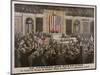 American President Woodrow Wilson Asks Congress to Declare War-null-Mounted Art Print