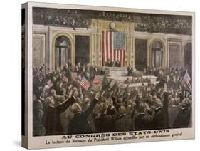 American President Woodrow Wilson Asks Congress to Declare War-null-Stretched Canvas