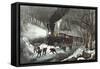 American Railroad Scene, 1871-Currier & Ives-Framed Stretched Canvas