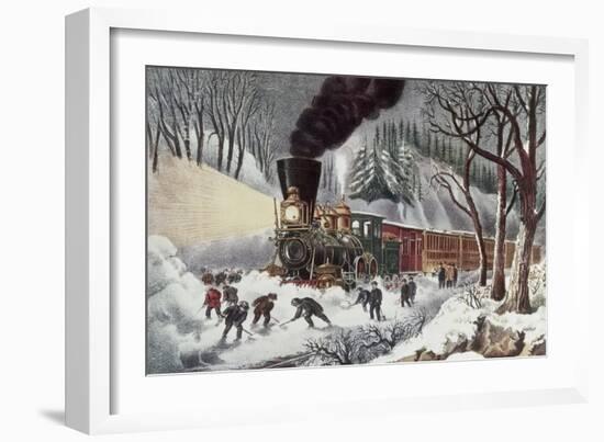 American Railroad Scene-Currier & Ives-Framed Giclee Print