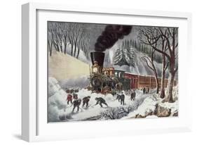 American Railroad Scene-Currier & Ives-Framed Giclee Print