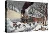 American Railroad Scene-Currier & Ives-Stretched Canvas