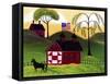 American Red Horse Barn 3-Cheryl Bartley-Framed Stretched Canvas