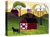 American Red Horse Barn 3-Cheryl Bartley-Stretched Canvas