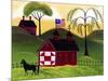 American Red Horse Barn 3-Cheryl Bartley-Mounted Giclee Print