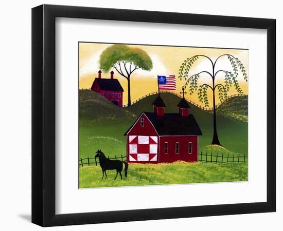 American Red Horse Barn 3-Cheryl Bartley-Framed Premium Giclee Print