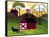 American Red Horse Barn 3-Cheryl Bartley-Framed Stretched Canvas