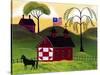 American Red Horse Barn 3-Cheryl Bartley-Stretched Canvas