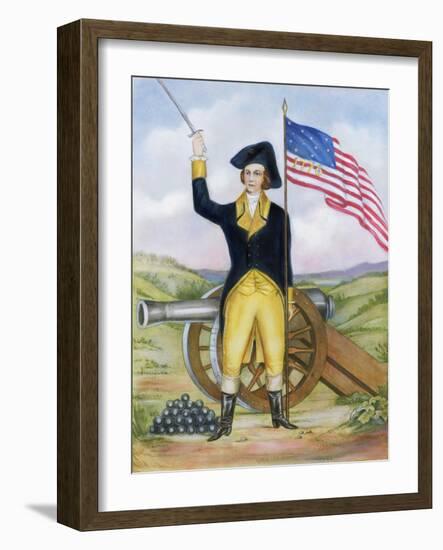 American Revolutionary Patriot at Post-null-Framed Giclee Print