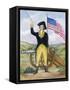 American Revolutionary Patriot at Post-null-Framed Stretched Canvas