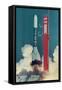 American Rocket Blasting into Space-Bill Mitchell-Framed Stretched Canvas