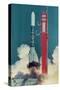 American Rocket Blasting into Space-Bill Mitchell-Stretched Canvas