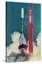 American Rocket Blasting into Space-Bill Mitchell-Stretched Canvas