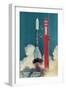 American Rocket Blasting into Space-Bill Mitchell-Framed Photographic Print