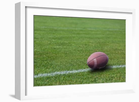 American Rugby Ball on the Grass-Olexandr-Framed Photographic Print