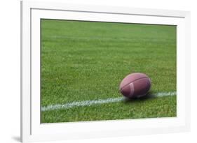 American Rugby Ball on the Grass-Olexandr-Framed Photographic Print