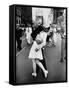 American Sailor Clutching a White-Uniformed Nurse in a Passionate Kiss in Times Square-Alfred Eisenstaedt-Framed Stretched Canvas