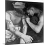 American Sailor Having Another Tattoo Done by Shipmate Aboard Battleship USS New Jersey During WWII-Charles Fenno Jacobs-Mounted Photographic Print