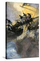 American Sailors from the "Frolic" Boarding the British Ship "Wasp," War of 1812-null-Stretched Canvas