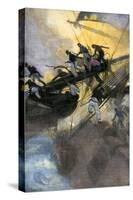 American Sailors from the "Frolic" Boarding the British Ship "Wasp," War of 1812-null-Stretched Canvas
