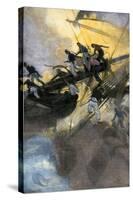 American Sailors from the "Frolic" Boarding the British Ship "Wasp," War of 1812-null-Stretched Canvas