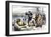 American Sailors in Boston Impressed Into Service of the British Navy Before the War of 1812-null-Framed Giclee Print