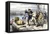 American Sailors in Boston Impressed Into Service of the British Navy Before the War of 1812-null-Framed Stretched Canvas