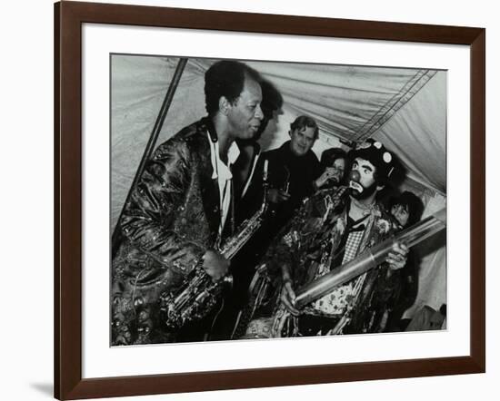 American Saxophonist Ornette Coleman Meets a Clown, Bracknell Jazz Festival, Berkshire, 1978-Denis Williams-Framed Photographic Print